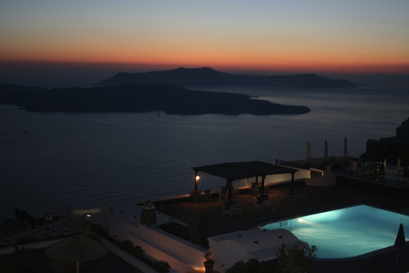 La caldera del volcán de Thera - Santorini